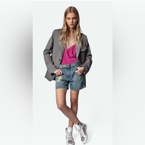 NWOB - ZV1747 High Flash Sneakers Size 38 Hightops Silver MSRP $448 Sparkle 7 - Picture 4 of 14